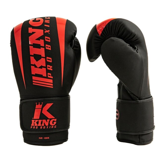 King Pro Boxing King - Bokshandschoenen - KPB/REVO 8 - Zwart/Rood