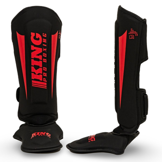 King Pro Boxing scheenbeschermers - KPB/SG REVO 8 - Zwart/Rood