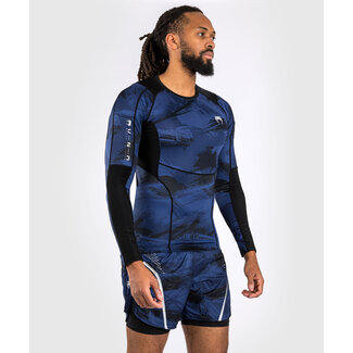 Venum ELECTRON 3.0 LONG SLEEVE RASHGUARD - NAVY