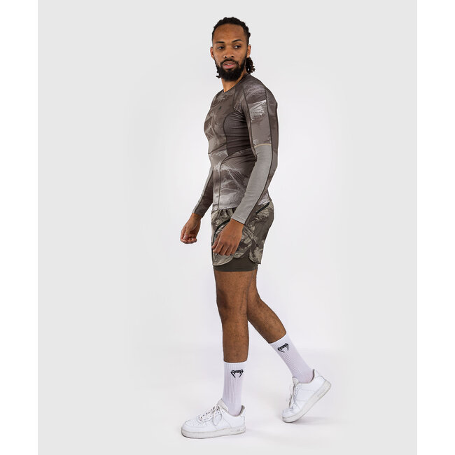 Venum ELECTRON 3.0 LONG SLEEVE RASHGUARD - SAND