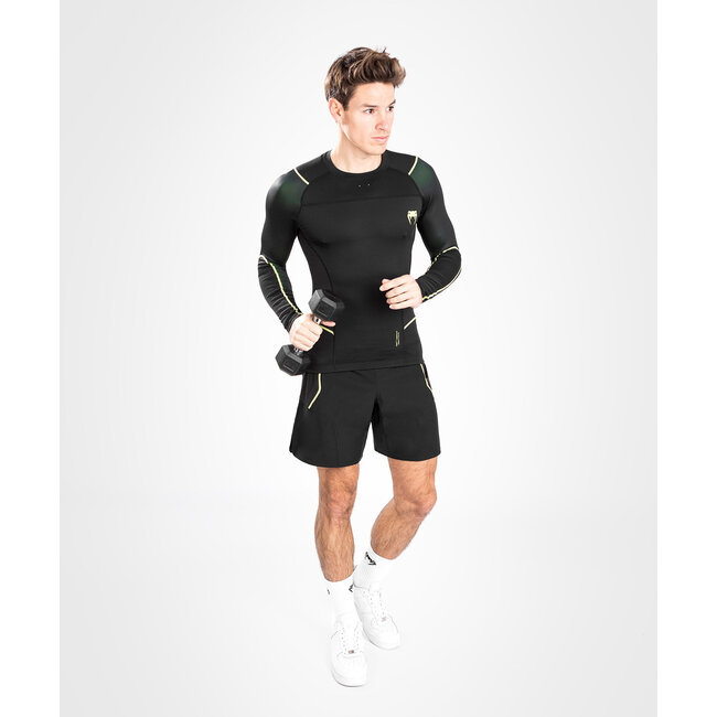 Venum FUSION 2.0 RASHGUARD LONG SLEEVES - BLACK/YELLOW