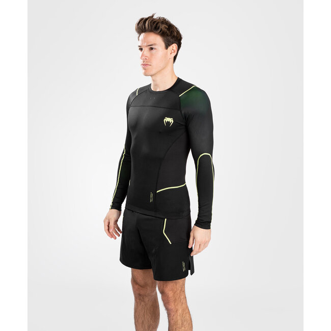 Venum FUSION 2.0 RASHGUARD LONG SLEEVES - BLACK/YELLOW