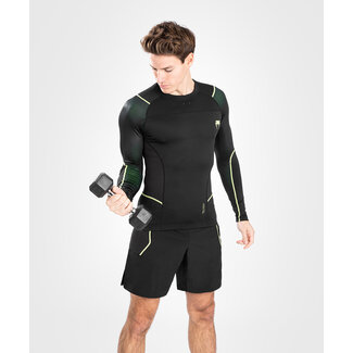Venum FUSION 2.0 RASHGUARD LONG SLEEVES - BLACK/YELLOW