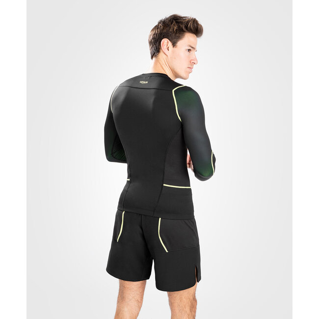Venum FUSION 2.0 RASHGUARD LONG SLEEVES - BLACK/YELLOW