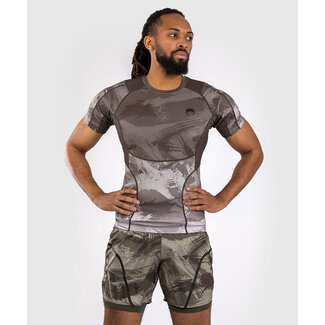 Venum VENUM ELECTRON 3.0 SHORT SLEEVE RASHGUARD - SAND IN STOCK SKU VENUM-04552-040