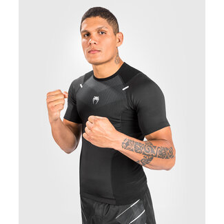 Venum VENUM BIOMECHA RASHGUARD SHORT SLEEVES - BLACK/GREY