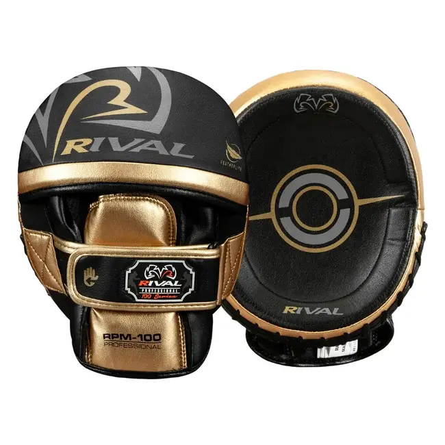 Rival Boxing Gear Rival - Pads - RPM100 Professional Punch Mitts - Black/Gold