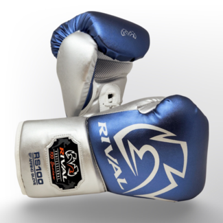 Rival RS100 Professional Sparring Bokshandschoenen – Blauw/Zilver