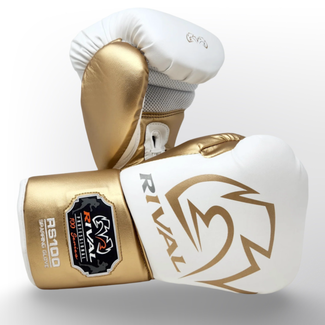 Rival Boxing Gear RS100 Professional Sparring Bokshandschoenen – Wit/Goud