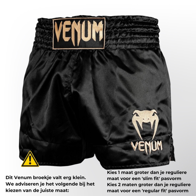 Venum MUAY THAI SHORTS CLASSIC - ZWART/GOUD