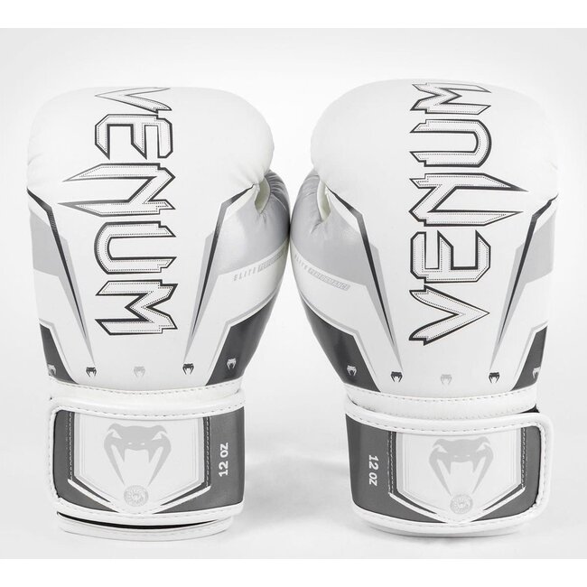Venum Elite Evo Bokshandschoen - wit/grijs