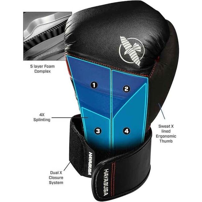 Hayabusa Bokshandschoenen - t3 - Zwart/ROOD