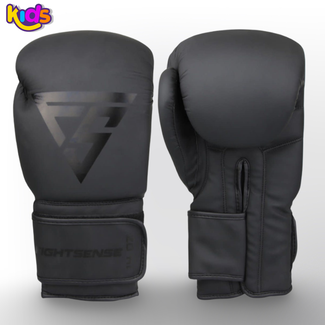 Fightsense bokshandschoenen – Pro style voor kids – black on black