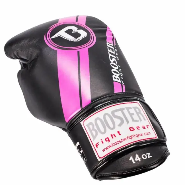 Booster Fightgear BGL 1 V3 Leren Bokshandschoenen – Zwart/Roze – 12oz