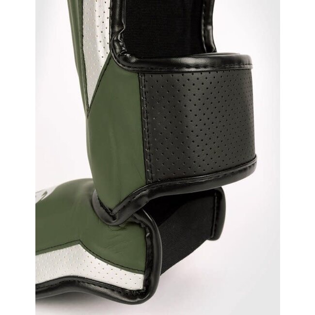 Venum Elite Evo Shinguards - Khaki/Silver
