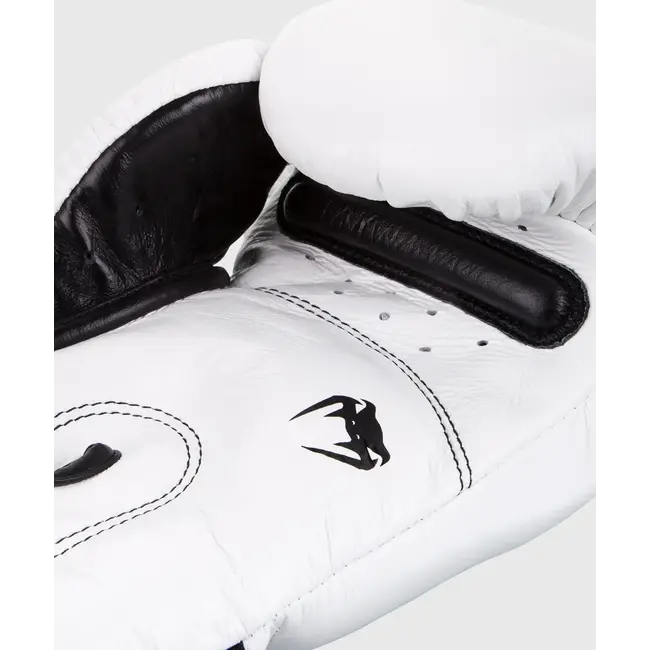 Venum Giant 3.0 Bokshandschoenen – Nappa Leer – White/Black | Premium Sparring Gloves voor Kickboksen & MMA