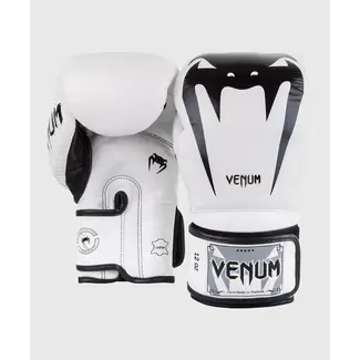 Venum Giant 3.0 Bokshandschoenen – Nappa Leer – White/Black | Premium Sparring Gloves voor Kickboksen & MMA