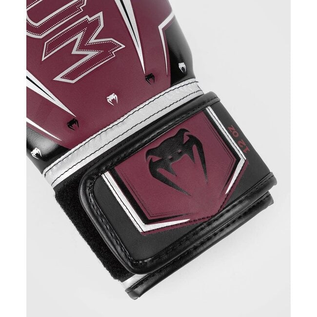 Venum Elite Evo (kick)bokshandschoenen Bordeaux Zilver