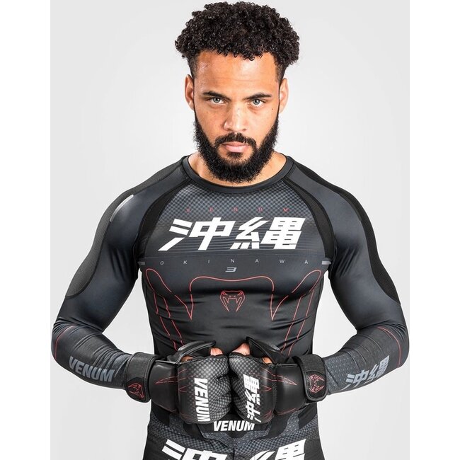 Venum Venum OKINAWA 3.0 Rash Guard  Zwart Rood