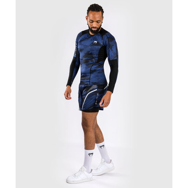 Venum ELECTRON 3.0 LONG SLEEVE RASHGUARD - NAVY