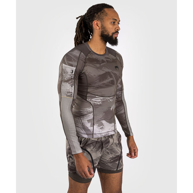 Venum ELECTRON 3.0 LONG SLEEVE RASHGUARD - SAND