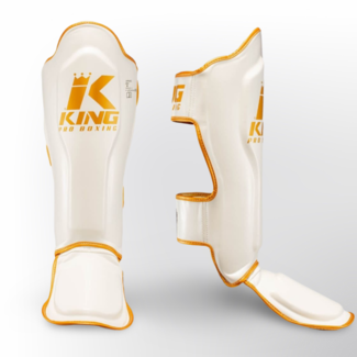 King Pro Boxing Scheenbeschermers- KPB/ SG-5 - WIT/GOUD