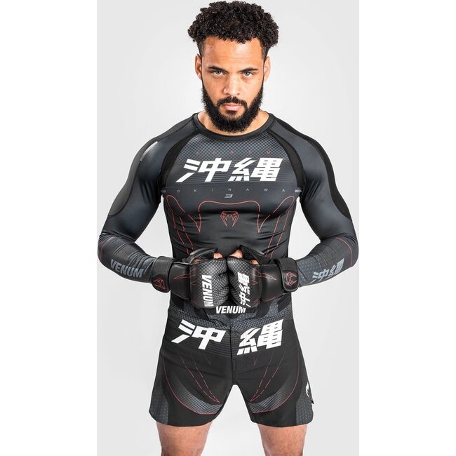 Venum Venum OKINAWA 3.0 Rash Guard  Zwart Rood
