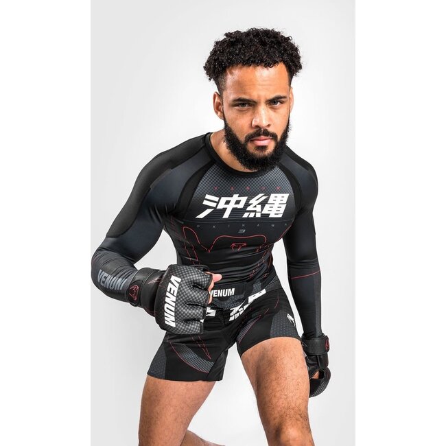 Venum Venum OKINAWA 3.0 Rash Guard  Zwart Rood