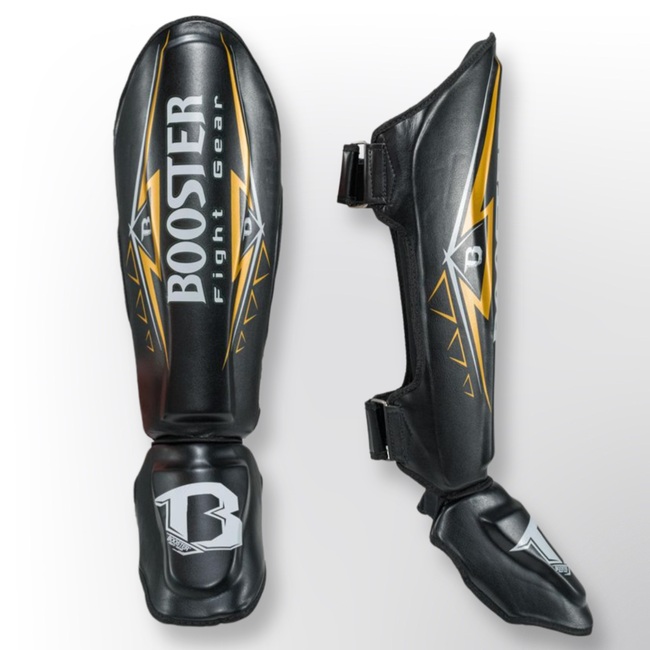 Booster Fightgear scheenbeschermers - WAR - ZWART/GOUD