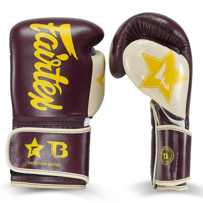 FAIRTEX Fairtex x Booster FXB BG V2 – Leren Bokshandschoenen – Zwart/Crème/Geel