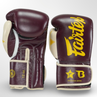 FAIRTEX Fairtex x Booster FXB BG V2 – Leren Bokshandschoenen – Zwart/Crème/Geel