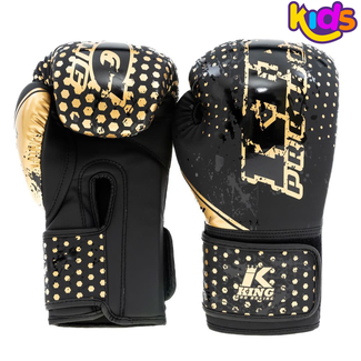 King Pro Boxing BOKSHANDSCHOENEN VOOR KIDS - KPB/BG Hexagon 2 - ZWART/GOUD