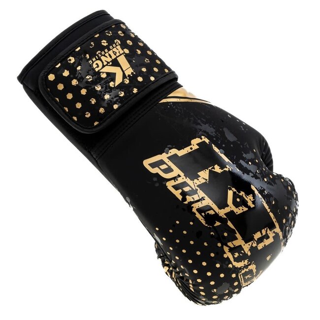 King Pro Boxing BOKSHANDSCHOENEN VOOR KIDS - KPB/BG Hexagon 2 - ZWART/GOUD