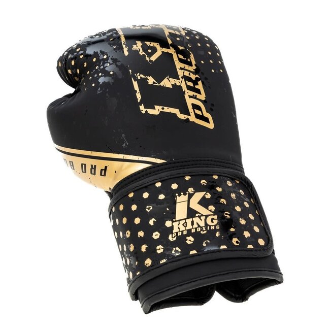 King Pro Boxing BOKSHANDSCHOENEN VOOR KIDS - KPB/BG Hexagon 2 - ZWART/GOUD