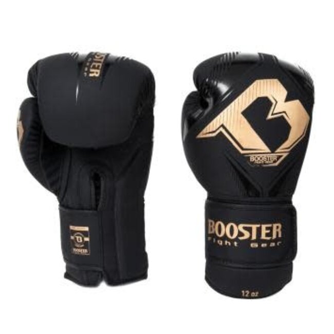 Booster Fightgear Bangkok Fightset – Bokshandschoenen + Scheenbeschermers – Black/Gold