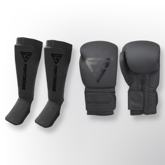 Venum FIGHTSENSE -  KIDS BASIC FIGHTSET - BLACK ON BLACK