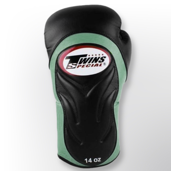 Twins Special BGVL 6 Leren Bokshandschoenen – Zwart/Groen – 14oz en 16oz