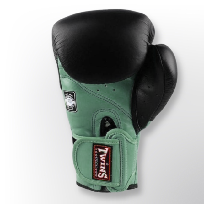 Twins Special BGVL 6 Leren Bokshandschoenen – Zwart/Groen – 14oz en 16oz