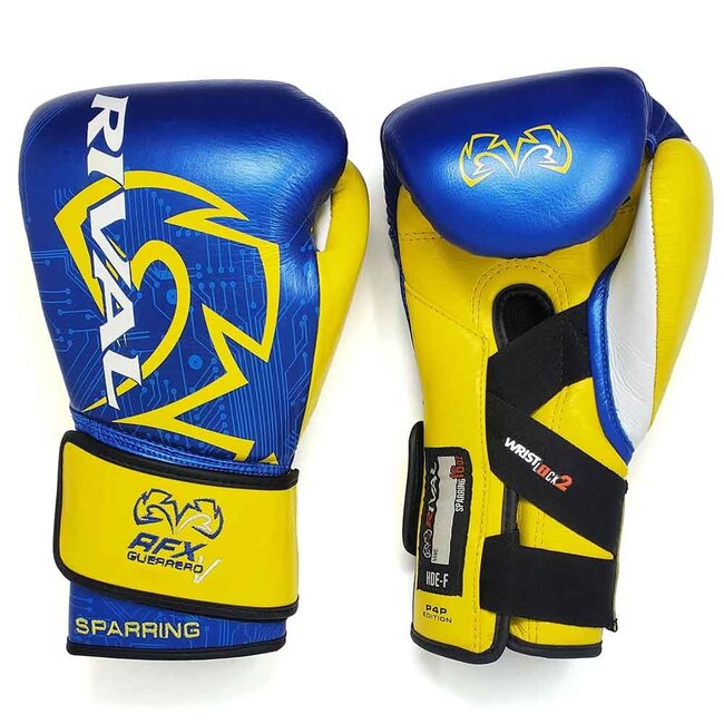 Rival Boxing Gear Rival RFX-Guerrero-VRival RFX-Guerrero-V Sparring Bokshandschoenen – P4P Edition – Geel/Blauw Sparring Bokshandschoenen – P4P Edition – Geel/Blauw