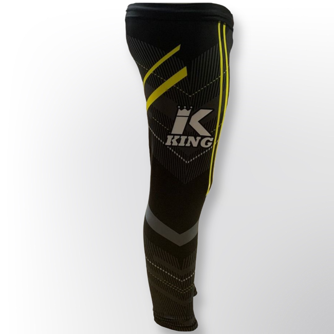 King Pro Boxing Shadow Spats – MMA/BJJ Compressiebroek Zwart/Geel – Shadow 2 Series