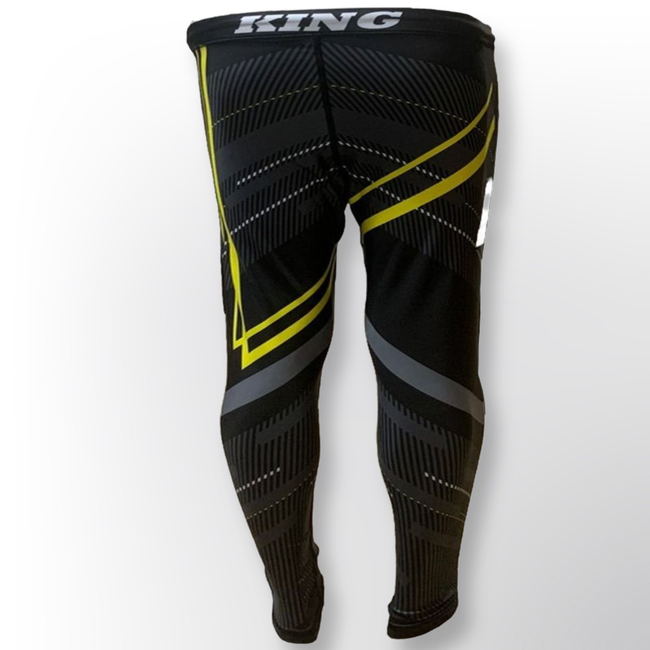King Pro Boxing Shadow Spats – MMA/BJJ Compressiebroek Zwart/Geel – Shadow 2 Series