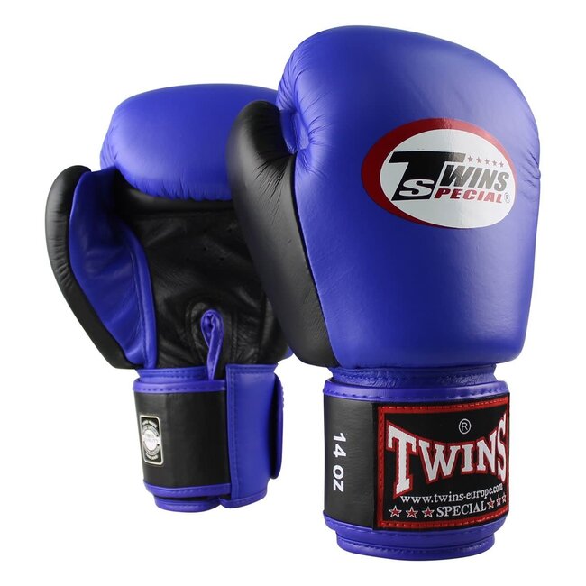 Twins Special BGVL 3 Leren Bokshandschoenen – Retro Blauw/Zwart – 12oz, 14oz en 16oz