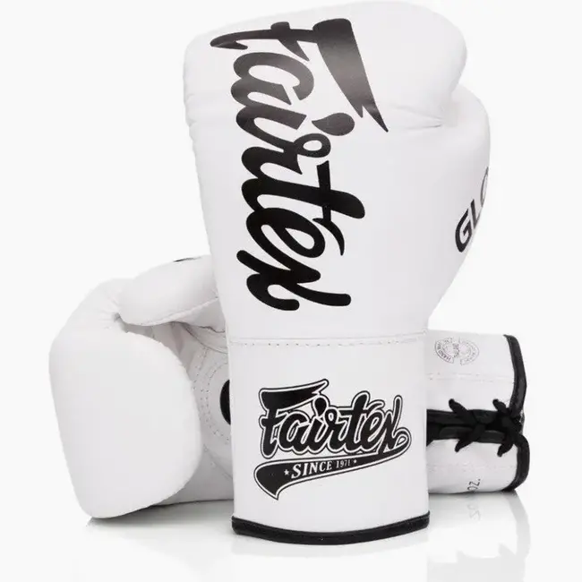FAIRTEX Glory BGLG1 Leren Bokshandschoenen met Veters – Wit