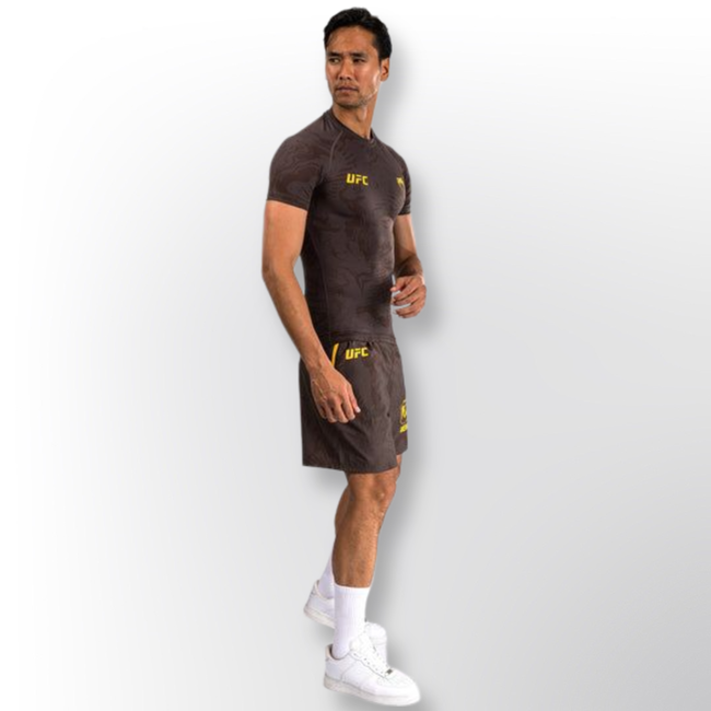 Venum UFC Fusion by Venum Fight Week Men’s Performance Short Sleeve Rashguard - Earthen Brown