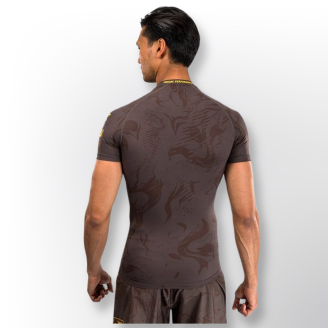 Venum UFC Fusion by Venum Fight Week Men’s Performance Short Sleeve Rashguard - Earthen Brown