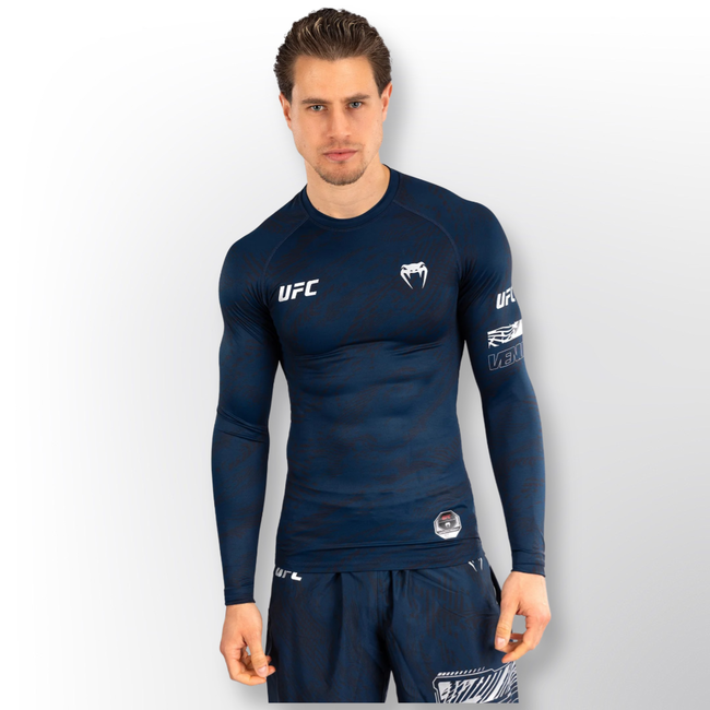 Venum UFC Fusion by Venum Fight Week Men’s Performance Long Sleeve Rashguard - Oceanic Blue