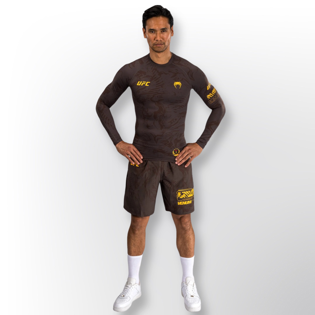 Venum UFC Fusion by Venum Fight Week Men’s Performance Long Sleeve Rashguard - Earthen Brown