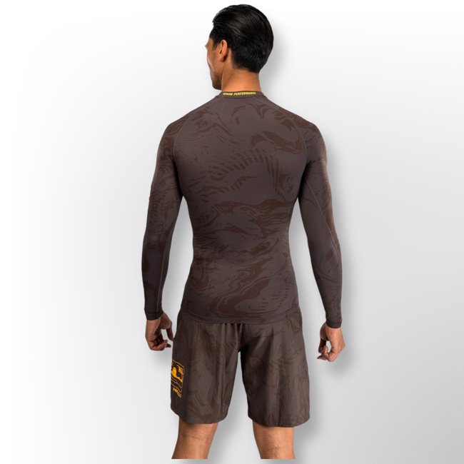 Venum UFC Fusion by Venum Fight Week Men’s Performance Long Sleeve Rashguard - Earthen Brown
