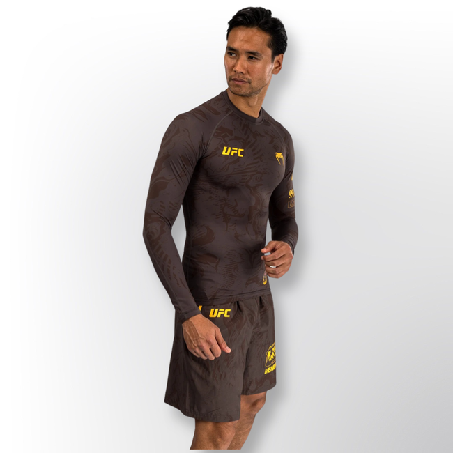 Venum UFC Fusion by Venum Fight Week Men’s Performance Long Sleeve Rashguard - Earthen Brown