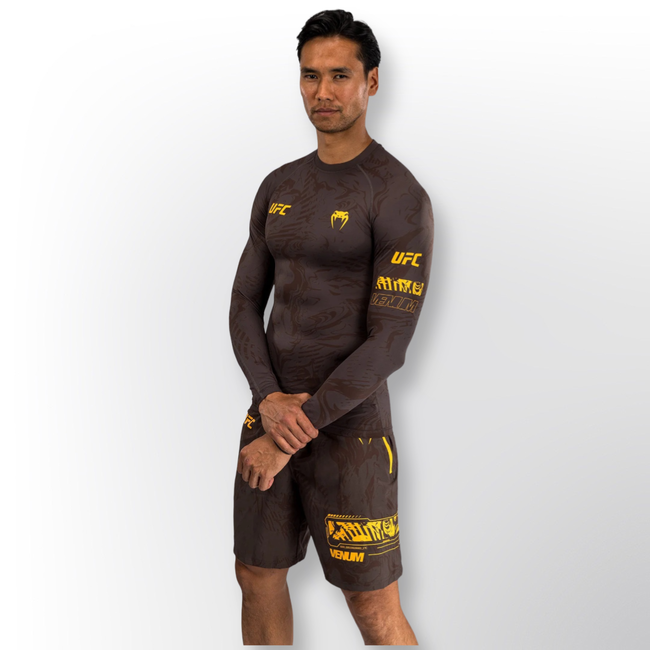 Venum UFC Fusion by Venum Fight Week Men’s Performance Long Sleeve Rashguard - Earthen Brown